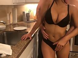 housewife blow penis kitchen