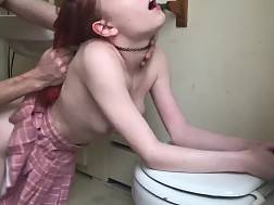 schoolgirl pounded toilet