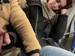 hand jizzing mouth train