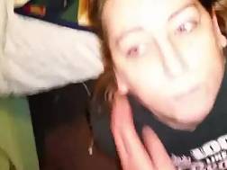 wife blowing penis cum