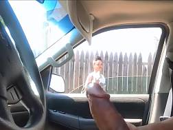 rubbing black penis outside