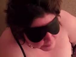 blindfolded fat blows sperm
