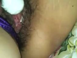 closeup toying hairy twat