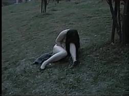 one gals wanking outdoors