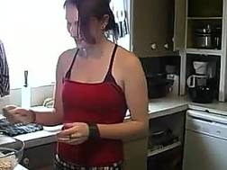 teen blows kitchen cam
