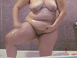 fat mamma fondling shower