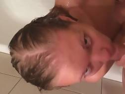 sexual shower blowjob wet