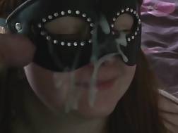 mask covered cum facial