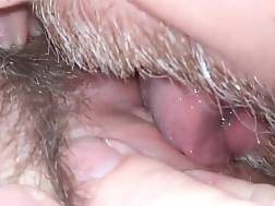close unshaved pussy licked