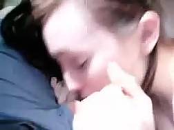 playful girlfriend sucking prick