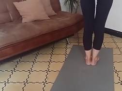 yoga teacher stretching twat