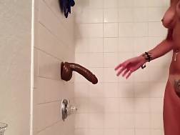 blonde dildoing vagina shower