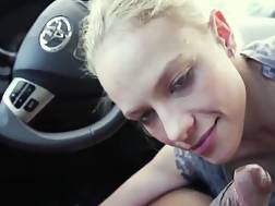 blonde black sucks car