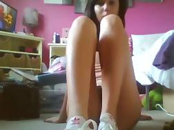 brunette teen teasing feet