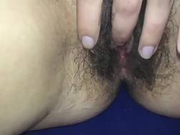 close unshaved fingers herself