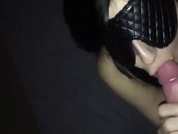 blindfolded sucking cock