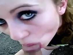 lighthaired sucking outdoor pov