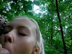 blond college blowing forest