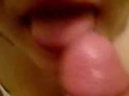 closeup cum throat suck