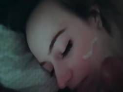 brunette big facial cumshot