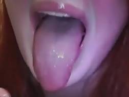 bbw redhaired jizz mouth