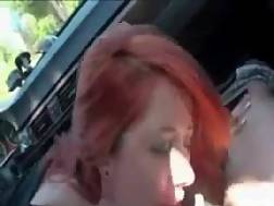 redhead banged car