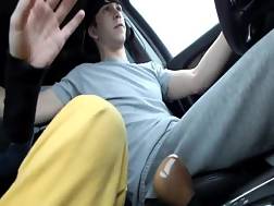 blond sucking cock driving