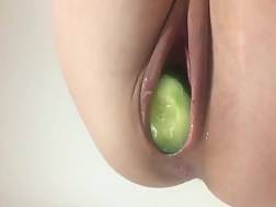 wanking big cucumber