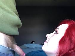 pale redhead blowing dick