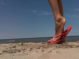 showing feet beach