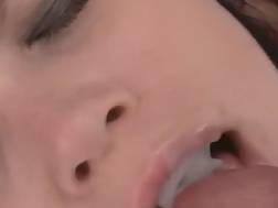 cum mouth blackhaired blowjob