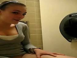 fingers pussy public bathroom