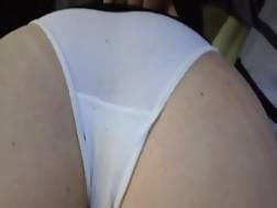 white panties fingered behind