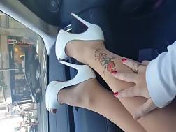 long legs white heels