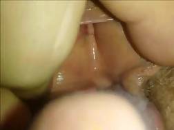 closeup eating unshaved wet