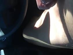 brunette blowing prick car