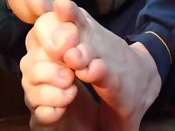 rubbing juices feet cute