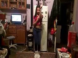 skinny teenager dances