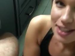 fit blonde sucks pecker