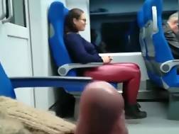 masturbates public train oral