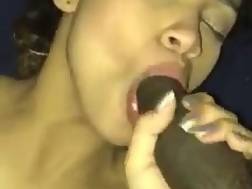 blowing black penis threesome