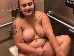public bathroom creamy cum
