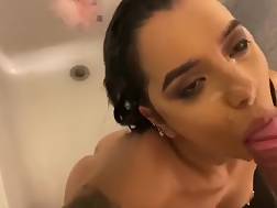 latina blowing dark shaft