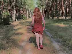 redhaired pissing forest exposing