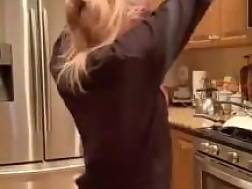 sexual blonde butt kitchen