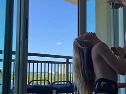 long blond banged vacation