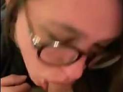 teenager blow glasses cumshot