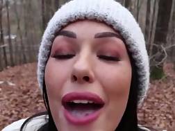 sweet babe blowjob forest