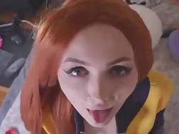 pale redhead anal facial