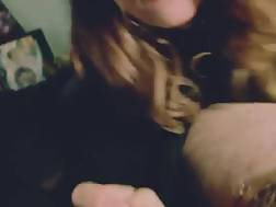 redhaired playing penis throat